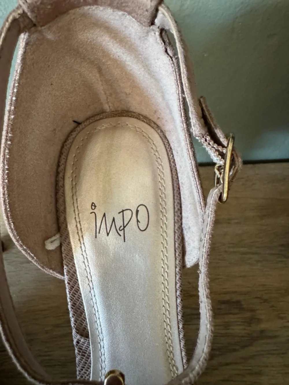 Impo Blush Pink T-Strap Heels Pointed Toe Elegant Pumps